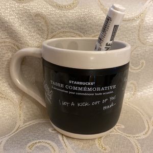 Starbucks Coffee Celebration Commemorative,Black and White Mug 18 oz